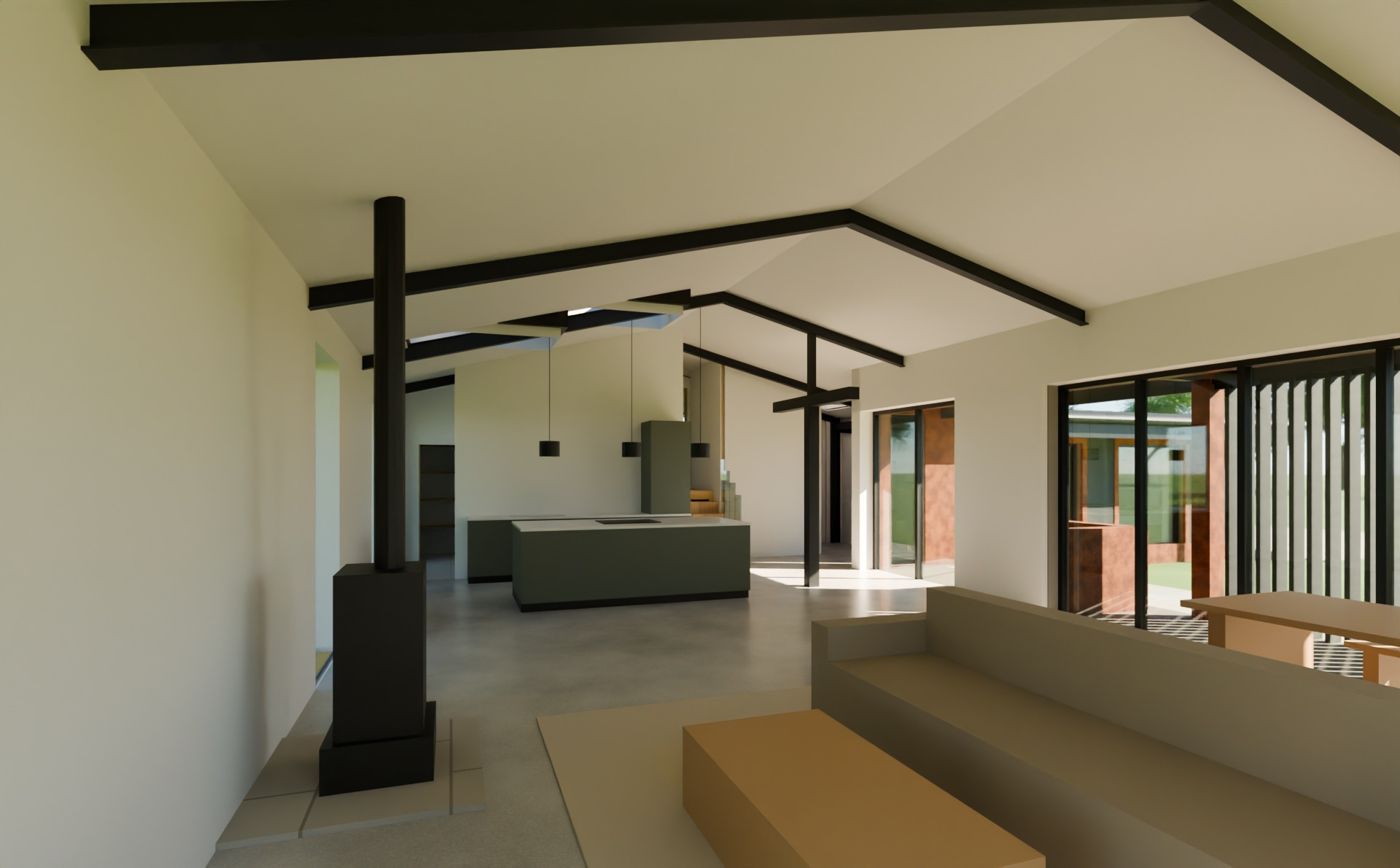 Interior render: living space